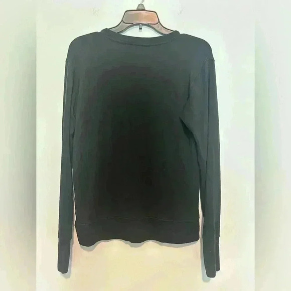 Athleta Sunrise V Neck Sweatshirt Womens Size Small Black Soft - Picture 5 of 6